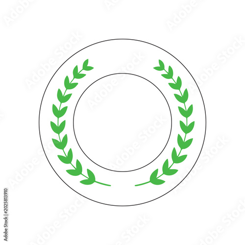 Laurel Wreath Logo Vector Badge Emblem Template Design Illustration