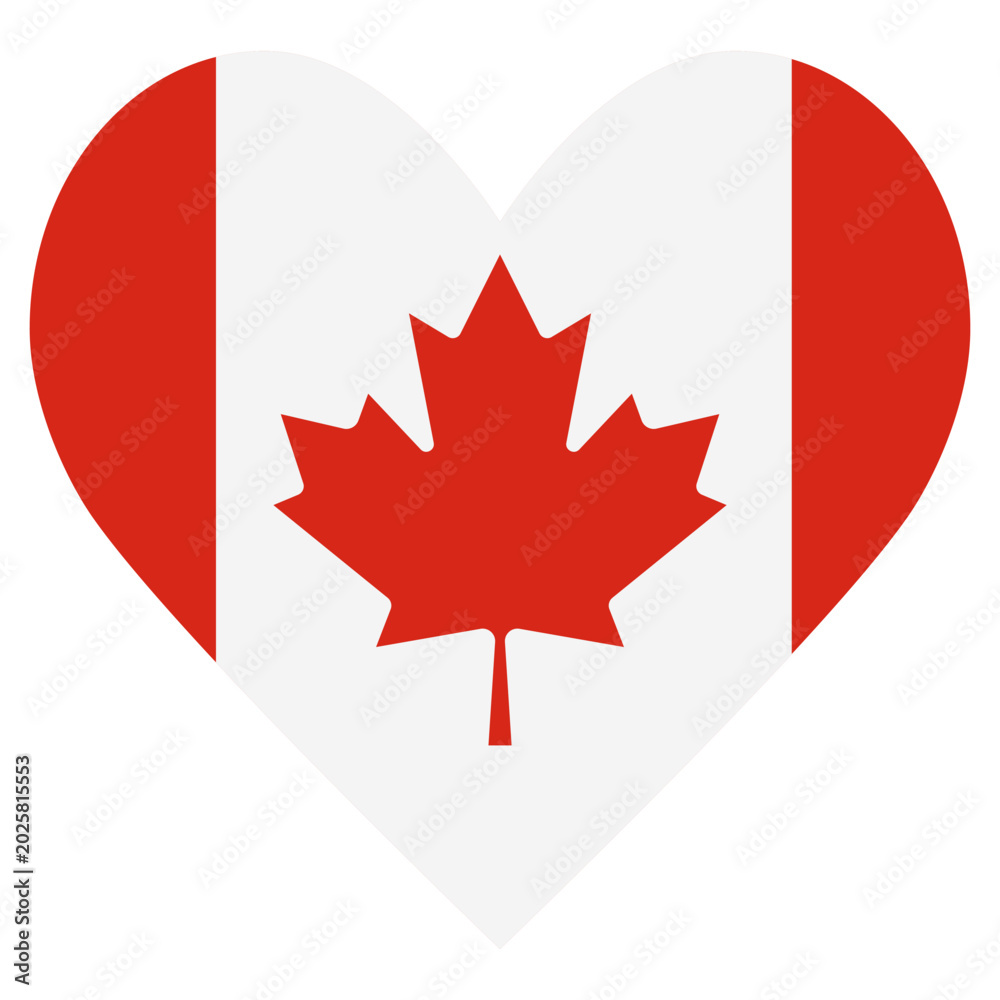 Obraz premium Flag of Canada in the shape of a heart