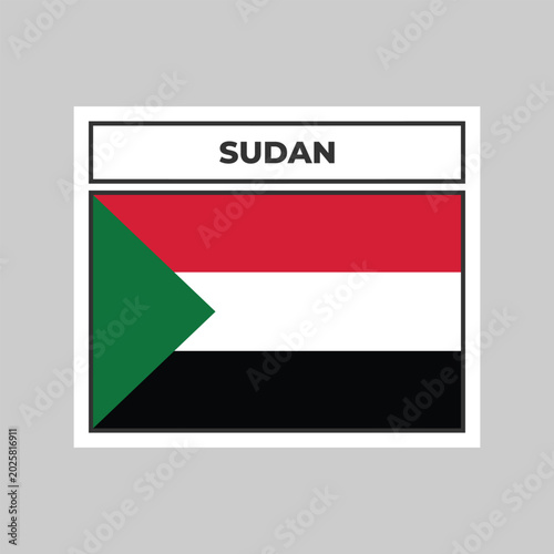 National Flag of Sudan Illustration Design