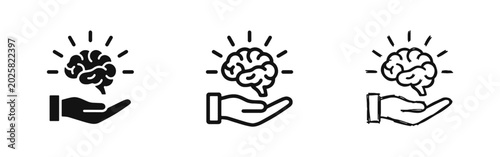 Photography Creative idea and intellectual property knowledge hand icon set