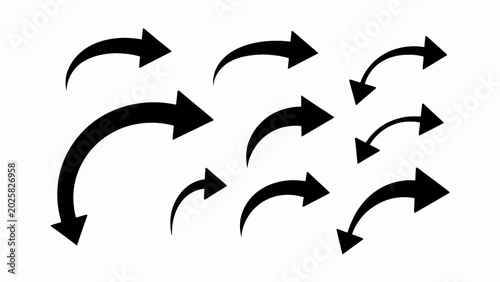 Tableau sur toile arrow design Black arrows, direction icons, navigation symbols, vector graphics