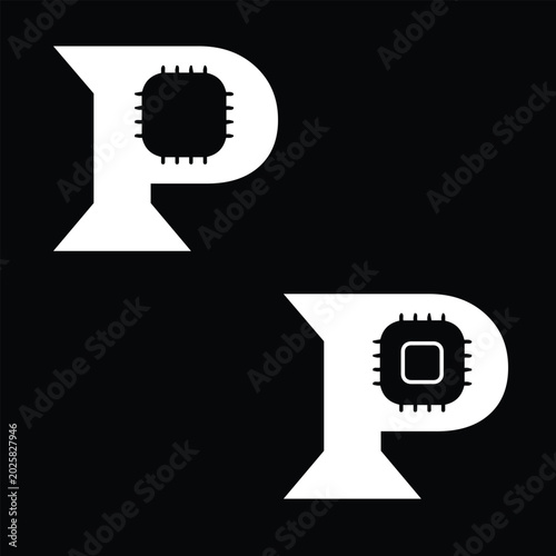 P modern abstract logo design | P logo | P letter logo template