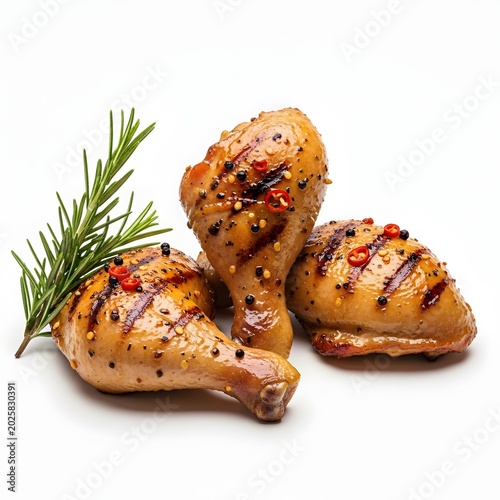 Grilled chicken legs with herbs and spices