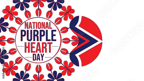 Bilde på lerret National Purple Heart Day bold typography graphic highlighting honor and sacrifi