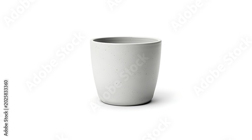Simple white ceramic cup isolated on white background