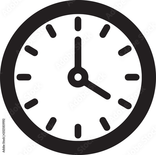 Time Management Clock Icon for Productivity and Schedule Concept