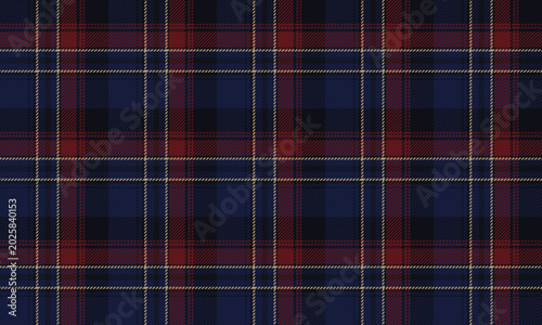Bild auf Leinwand Seamless plaid patterns in blue, red, black, and beige convey a modern classic for textiles and fashion