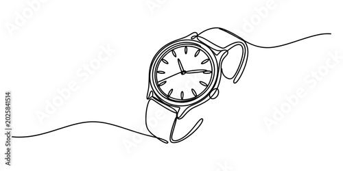 Картината върху платно Elegant wristwatch with a simple line drawing style, modern accessory for timeke