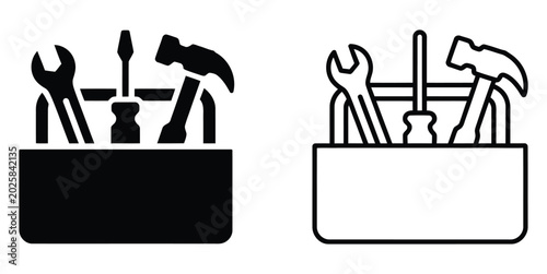 Photos Handy toolbox icons, tool case icon concept, toolbox and tool kit icon set vecto