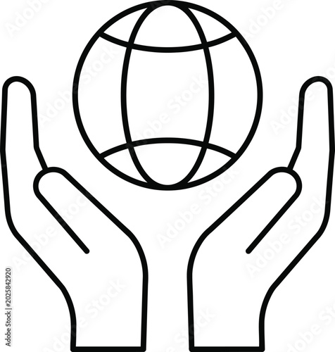 Hands holding a globe, symbolizing global care and responsibility