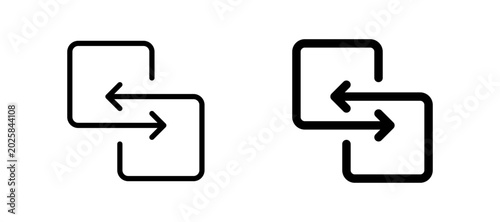 Schilderij op canvas Replace icon for data exchange and synchronization between sources