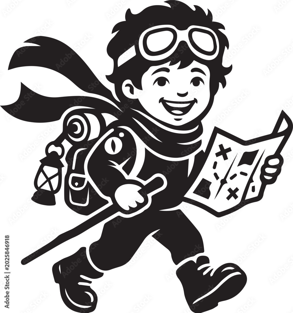 Naklejka premium Boy cartoon hero flying with book