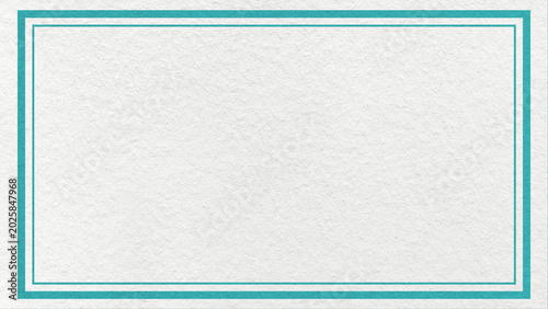 Textured white paper background with light cyan double frame border and copy space for banner, presentation, template