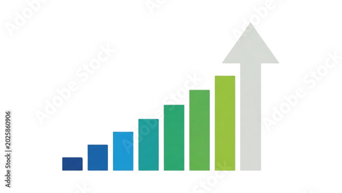 Rising Financial Growth Bar Chart Arrow SVG Transparent Background Business Vector Illustration