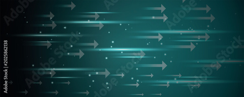 Abstract techno background with glowing overlapping arrow lines decoration. Modern design with isolated light dots and lines effect. Futuristic concept with chevron arrow lines style. VOL. 2
