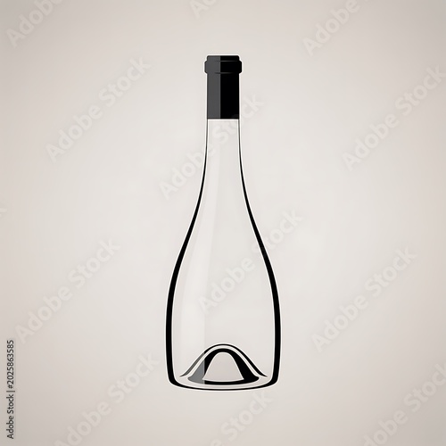 Simple wine bottle icon vector illustration