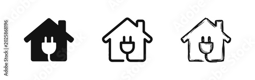 Fotografía Home Electricity Power Icon Set - Smart House Energy Concept