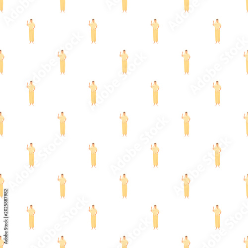 Bild auf Leinwand Seamless pattern with a muslim man in ihram clothing for hajj or umrah pilgrimag