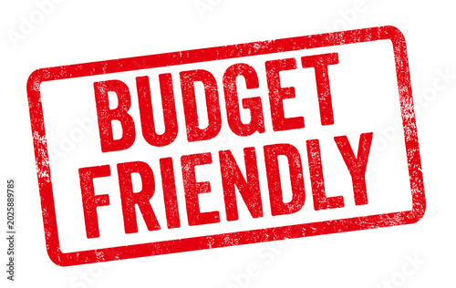 A red stamp on a white background - Budget Friendly
