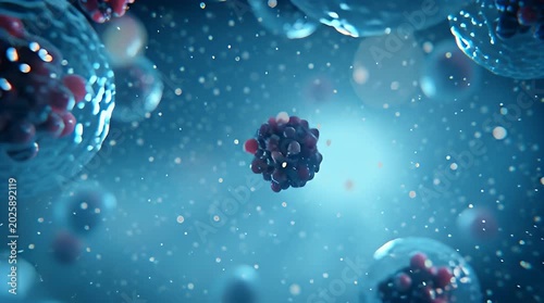 Microscopic View of Hantavirus Pathogens 3D Illustration