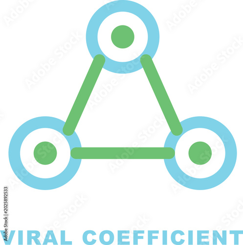 Bild auf Leinwand Viral coefficient business growth marketing networking flat vector icon design