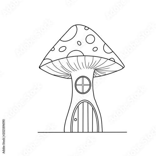 mushroom house on a white background