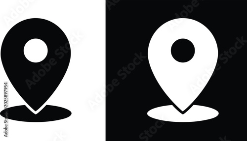 Slika na platnu Map marker icon, map pin location symbol, address navigation locator sign