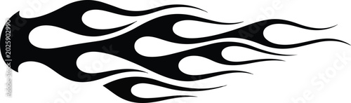Fotografia Black tribal flame vector illustration design element for hot rod car motorcycle