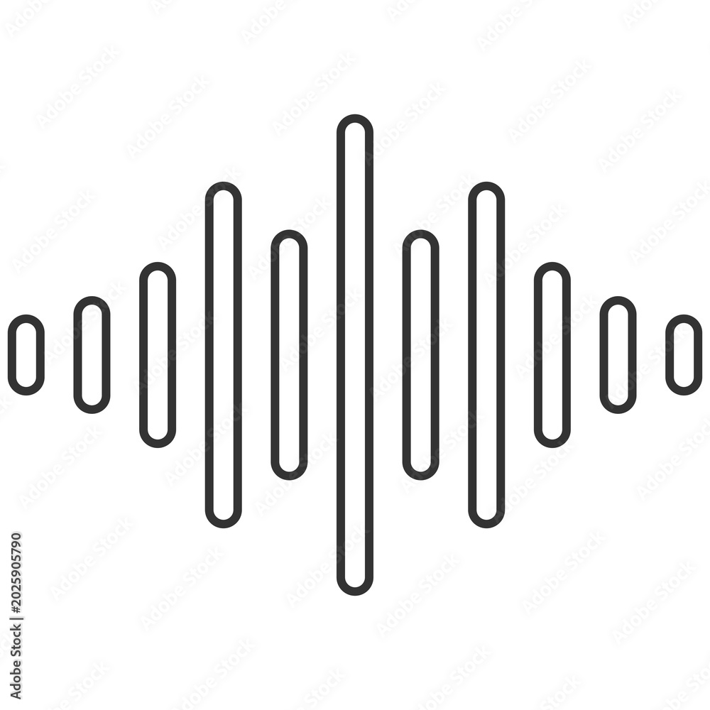 Fototapeta premium black outline simple soundwave icon