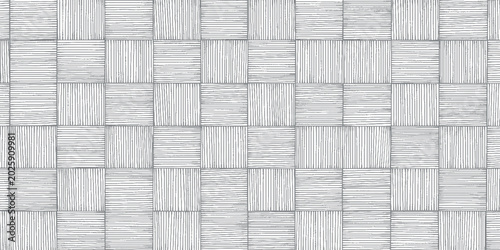 Quadro su tela Gray and white interwoven wood grain texture background pattern with background