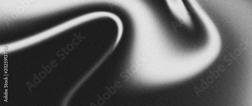 Black white silk swirl background, dark gray abstract wave grainy texture, smooth monochrome noise for poster, banner, website header or digital wallpaper design