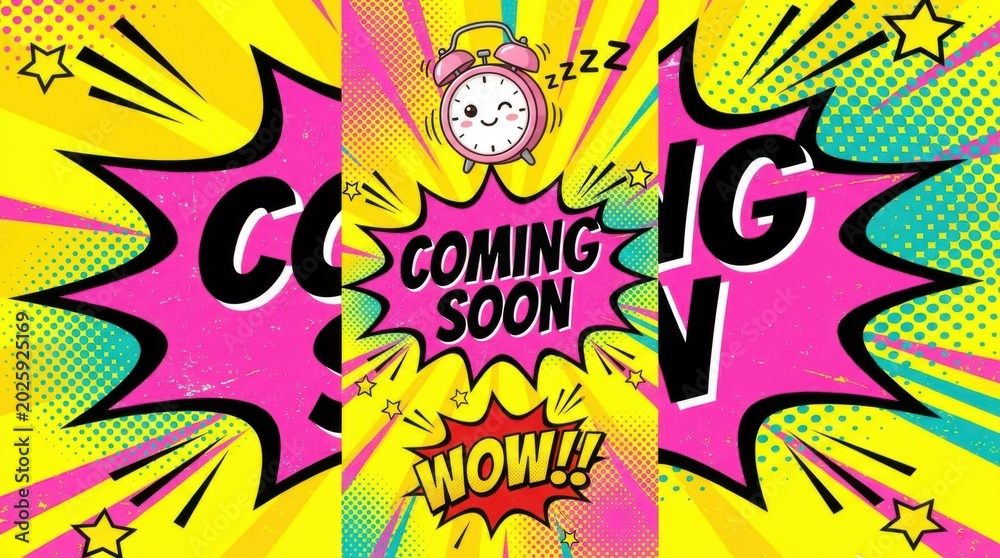 Fototapeta premium Coming Soon Pop Art Poster