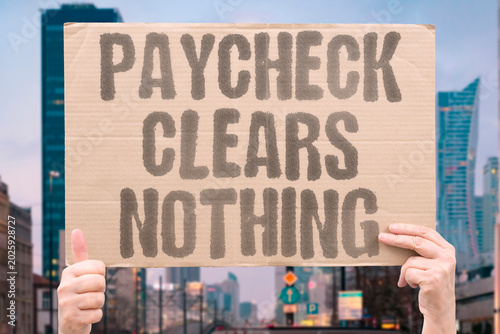 Obraz na plátně "Paycheck Clears Nothing" Monthly earnings vanish before basic obligations are covered