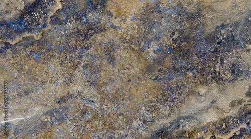 Foto An abstract texture resembling weathered stone with veins of blue and gold, crea