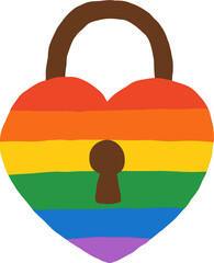 Heart Lock Rainbow LGBT Pride