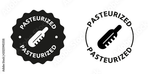 Εκτύπωση καμβά Pasteurized - vector stickers for product information on container or bottle