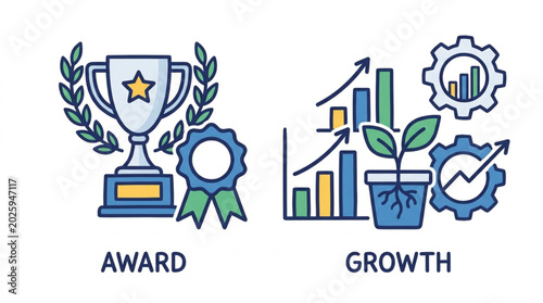 Foto Trophy Award Growth Success Symbol.