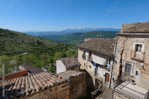 View of the village of Calascio in the Abruzzo National Park, Italy.