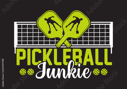 Fotografie Pickleball t shirt design vector logo for enthusiasts and players