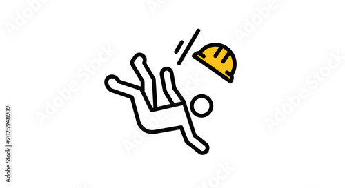 Foto Falling Person with Hard Hat Icon