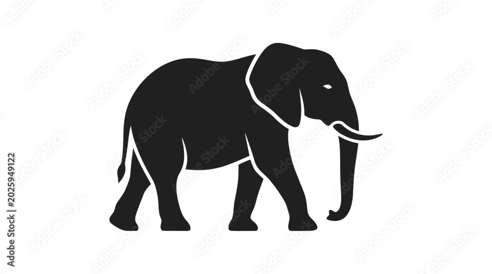 Fototapeta premium Elephant Silhouette Vector Illustration