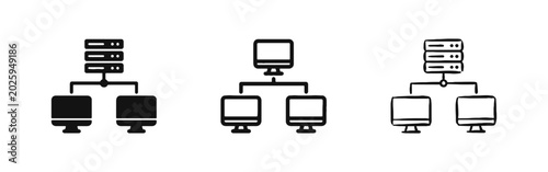 Canvas Print Computer Network Server Infrastructure Connectivity Icon Set