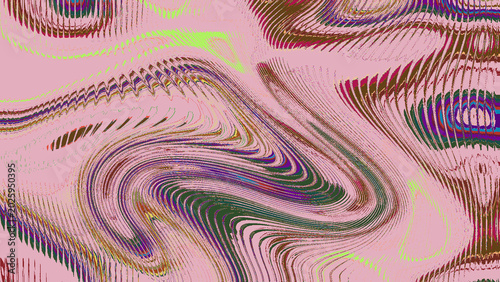 Tableau sur toile Abstract swirling liquid pattern with pink background, and multicolored ripples