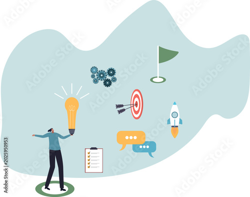Winning plan to success, strategy step to reach success, career journey, project management or idea development, challenge, human life and situation.vector illustration.
