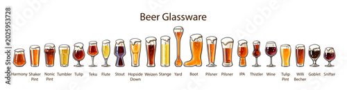 Bee glassware guide Hand drawn vector illustration