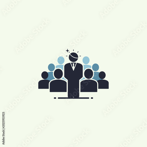 Businessman Speaking to Audience Silhouette.