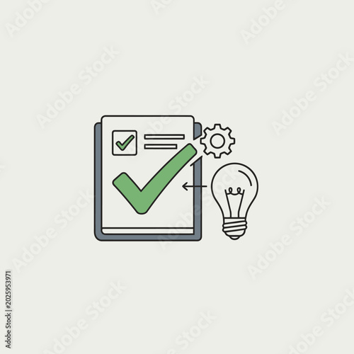 Checklist with green tick mark.
