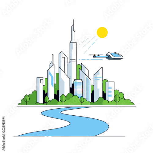 City Skyline with Modern Buildings.