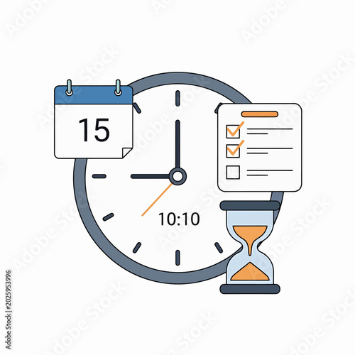Clock with calendar and checklist.