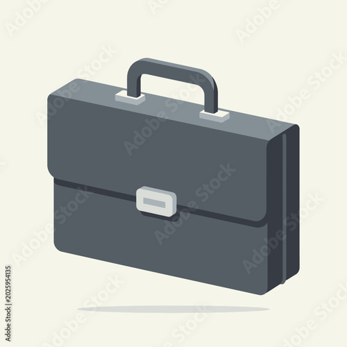 Dark gray metal briefcase with handle.